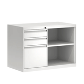 Swift-CB 3-Drawer Steel Open Shelf Mobile Caddy Side Cabinet